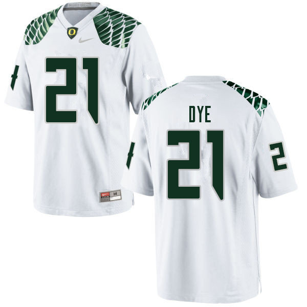Men #21 Travis Dye Oregn Ducks College Football Jerseys Sale-White - Click Image to Close